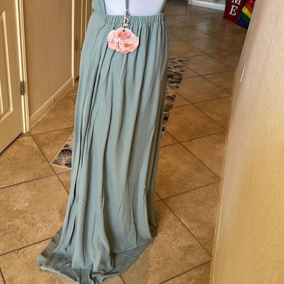 Show Me Your Mumu Womens M Maxi Dress Amanda High Neck Bridesmaid Green NWT - Picture 6 of 7